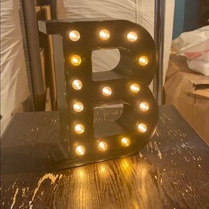 Lighted letter B